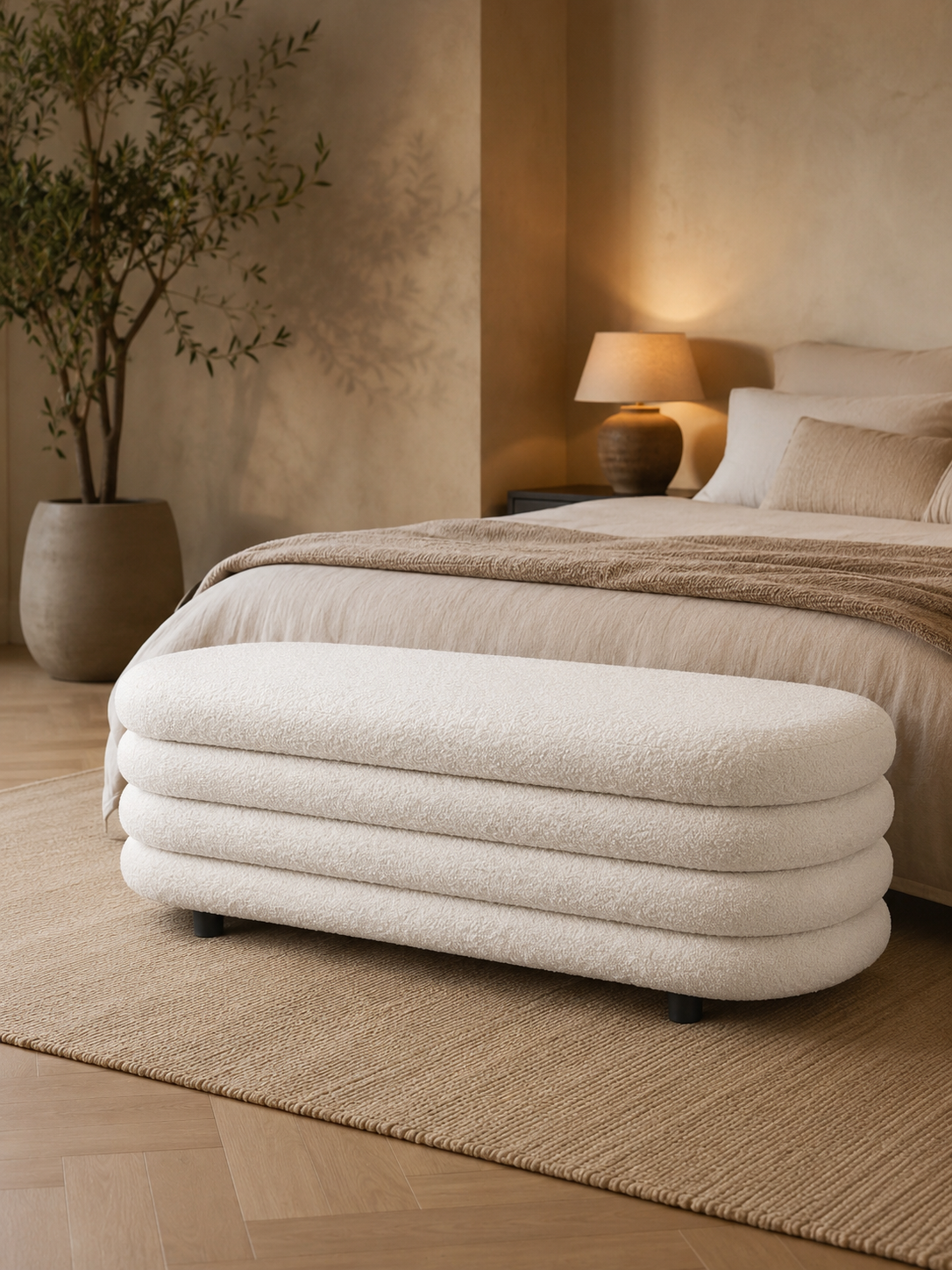 Ottoman Fluffy Blanc – vue principale | ODECO