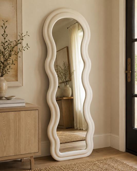 Miroir Fluffy sur Pieds Blanc – vue principale | ODECO