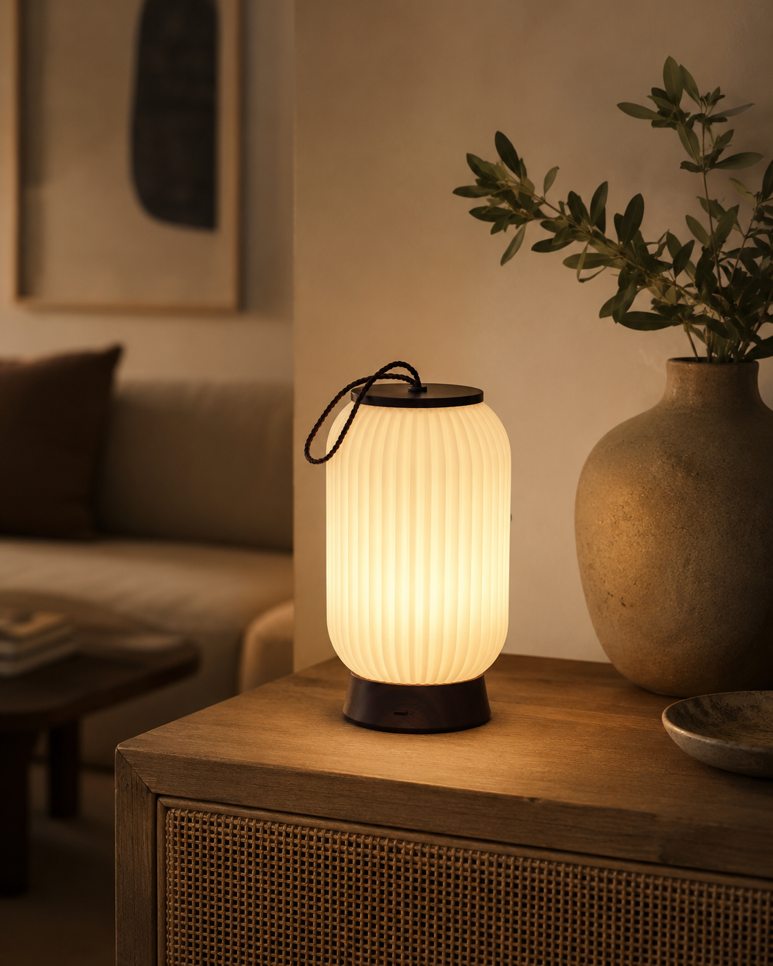 Lampe rechargeable en acrylique transparent effet cristal – vue 2 du produit | ODECO