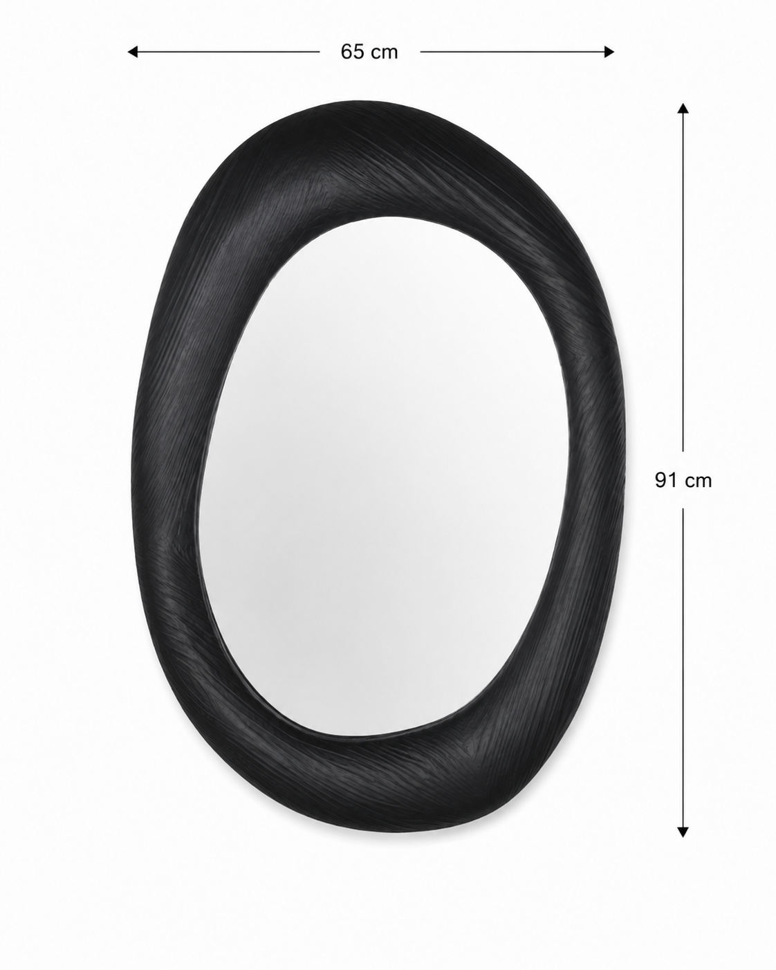Miroir Organique Ovale Bois Noir – vue 4 du produit | ODECO
