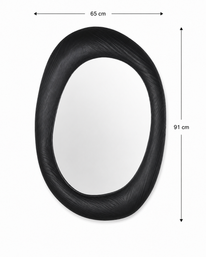 Miroir Organique Ovale Bois Noir — vue 4, ODECO Boisbriand