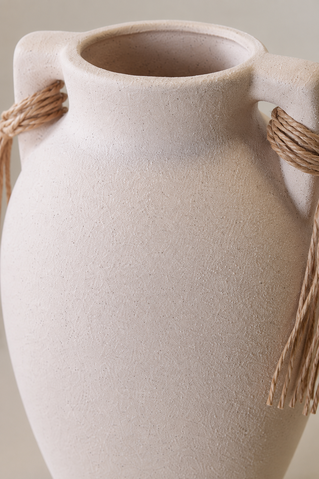 Vase en Terre Cuite Beige « Cordage » (PM)