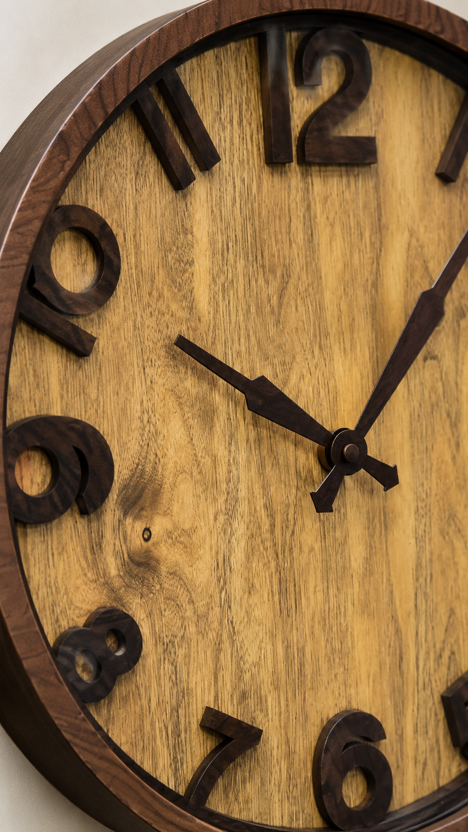 Horloge Murale Effet Bois Naturel – vue 5 du produit | ODECO