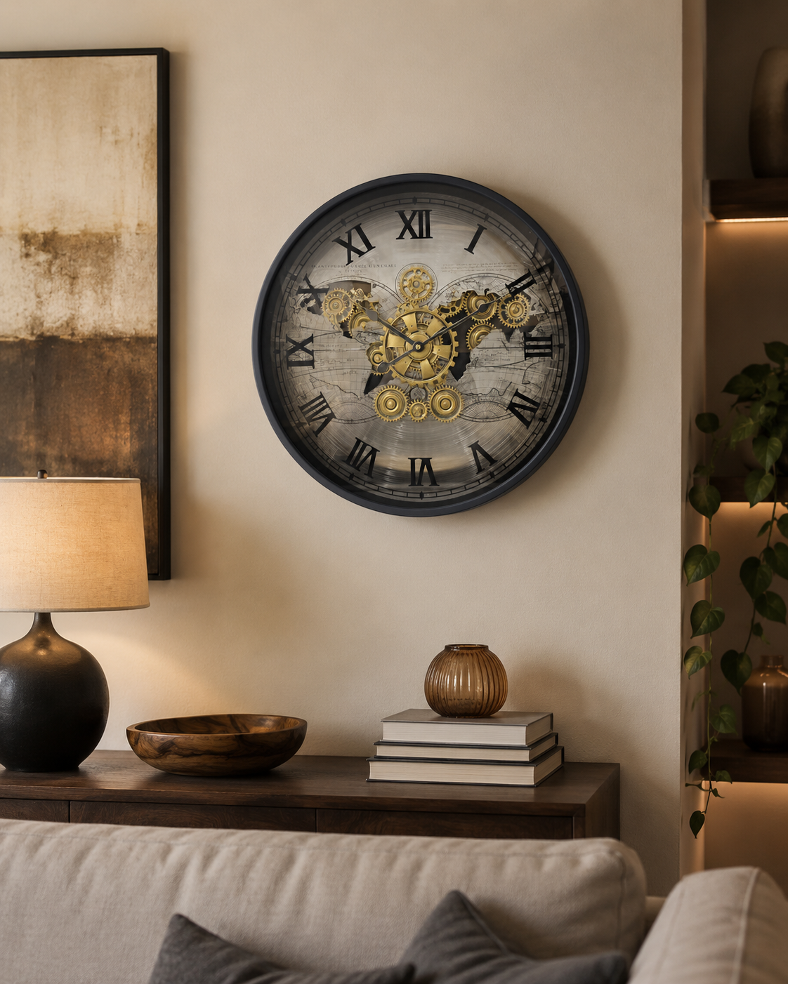 Horloge Vintage Engrenage Bronze MM – vue principale | ODECO