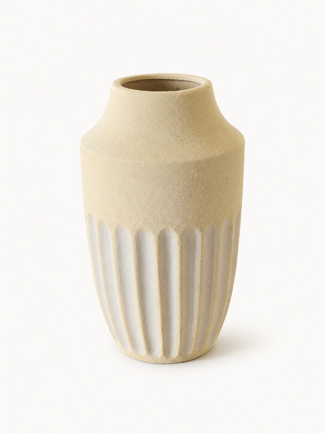 Vase en Terre Cuite Bicolore « Strie » (PM)