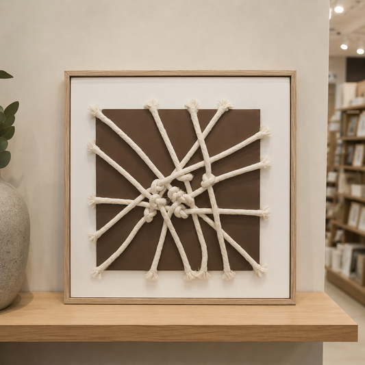 Tableau décoratif en corde — 40 × 40 cm – vue 2 du produit | ODECO