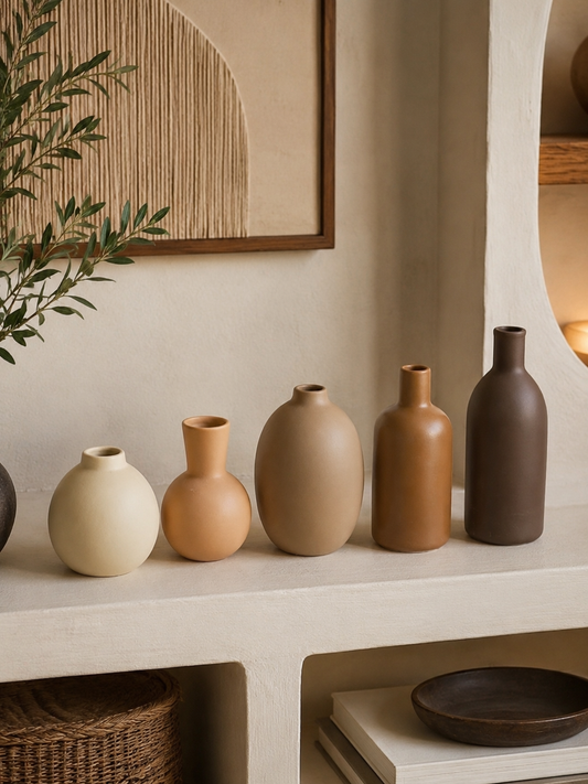 Jeu de vases en céramique multicolores – 5 pièces – vue principale | ODECO