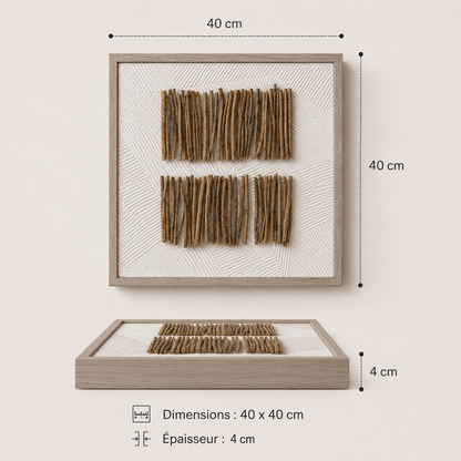 Tableau 3D Bouts de bois — 40 × 40 cm — vue 5, ODECO Boisbriand