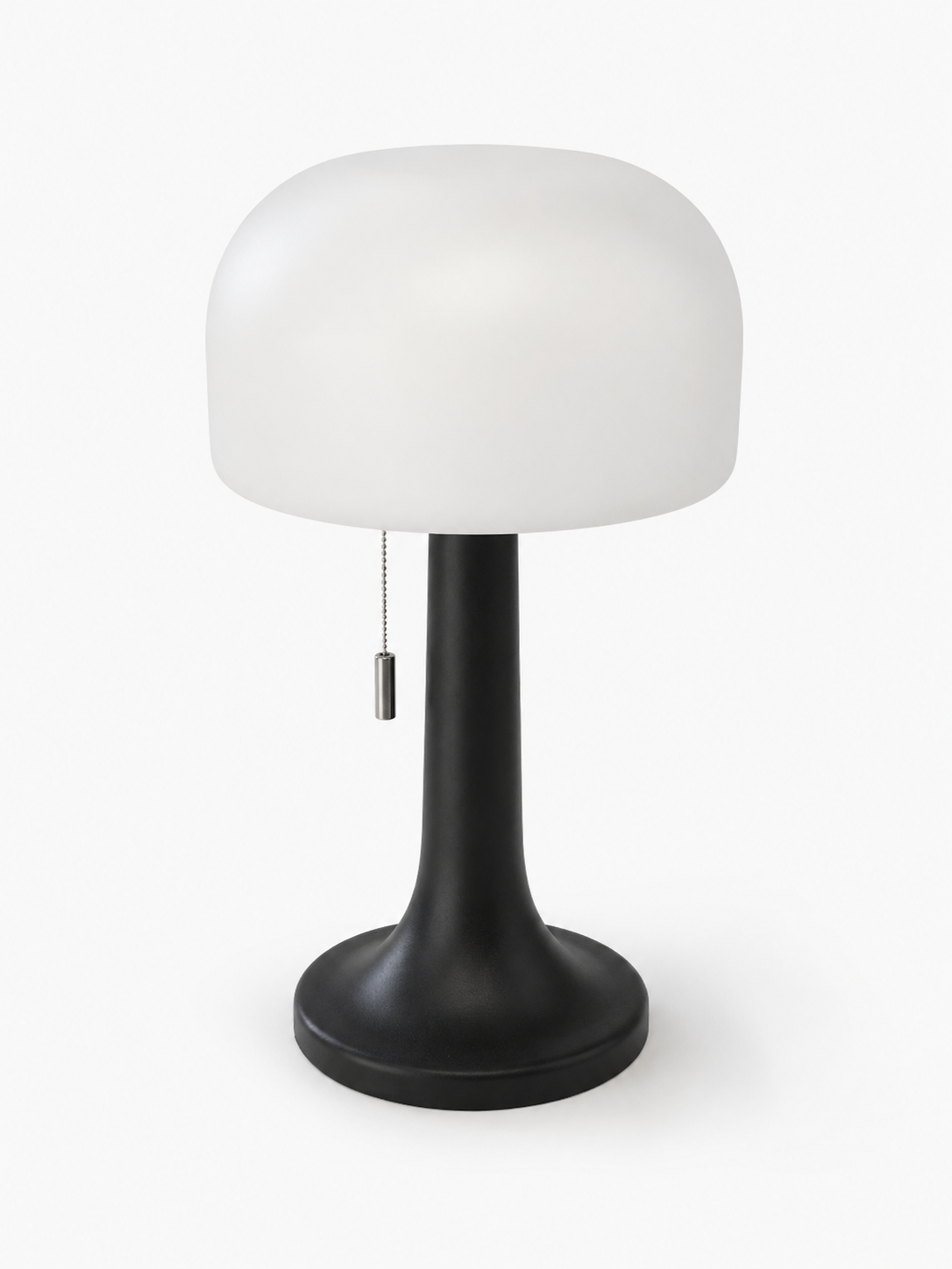 Lampe champignon rechargeable – noire, blanche et bois – vue 6 du produit | ODECO