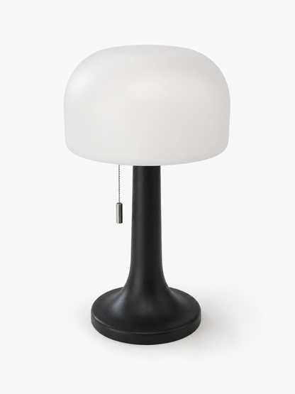 Lampe champignon rechargeable – noire, blanche et bois — vue 6, ODECO Boisbriand
