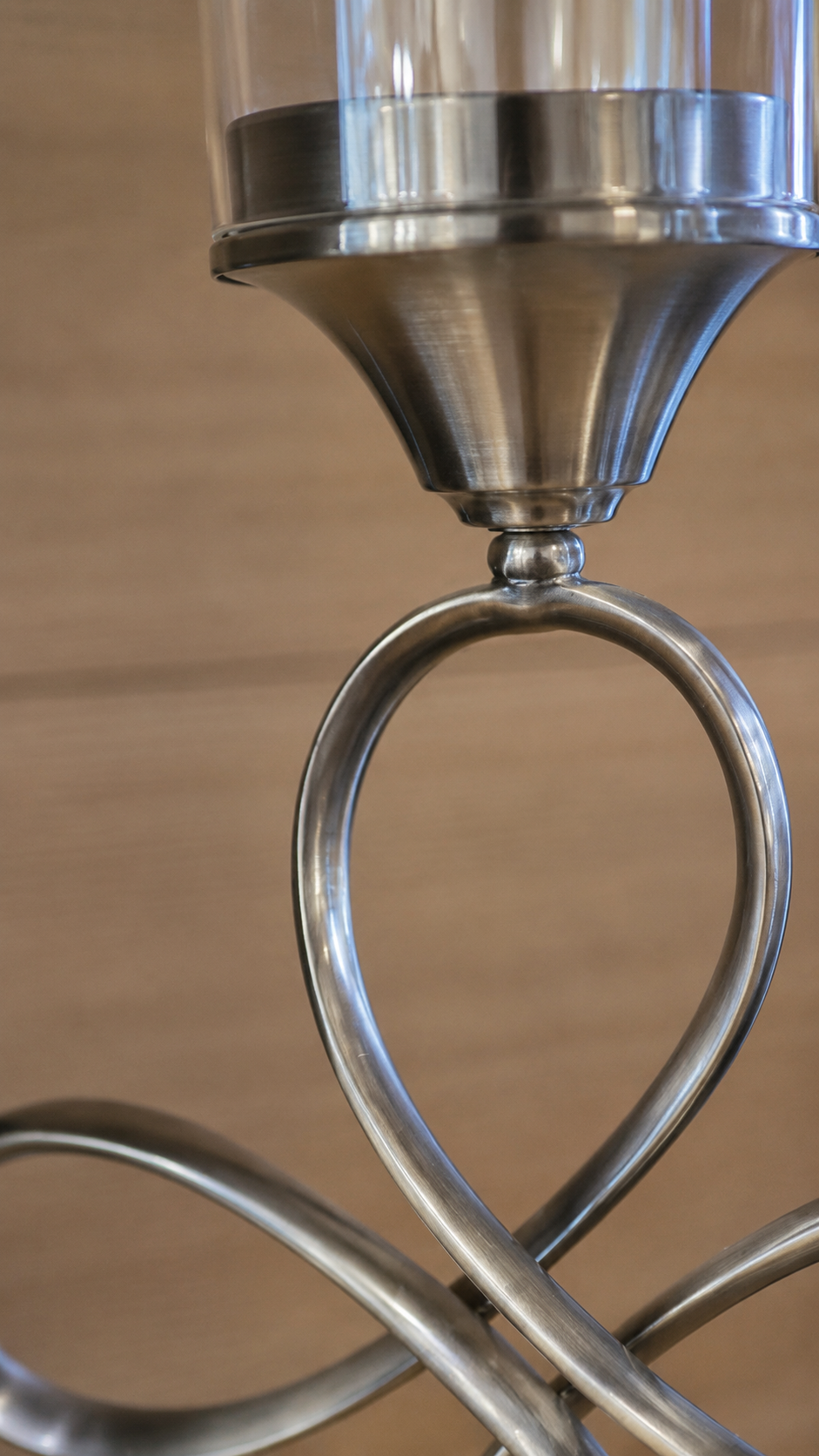 Chandelier Verre Métal Bronze 1 Branche – vue 3 du produit | ODECO