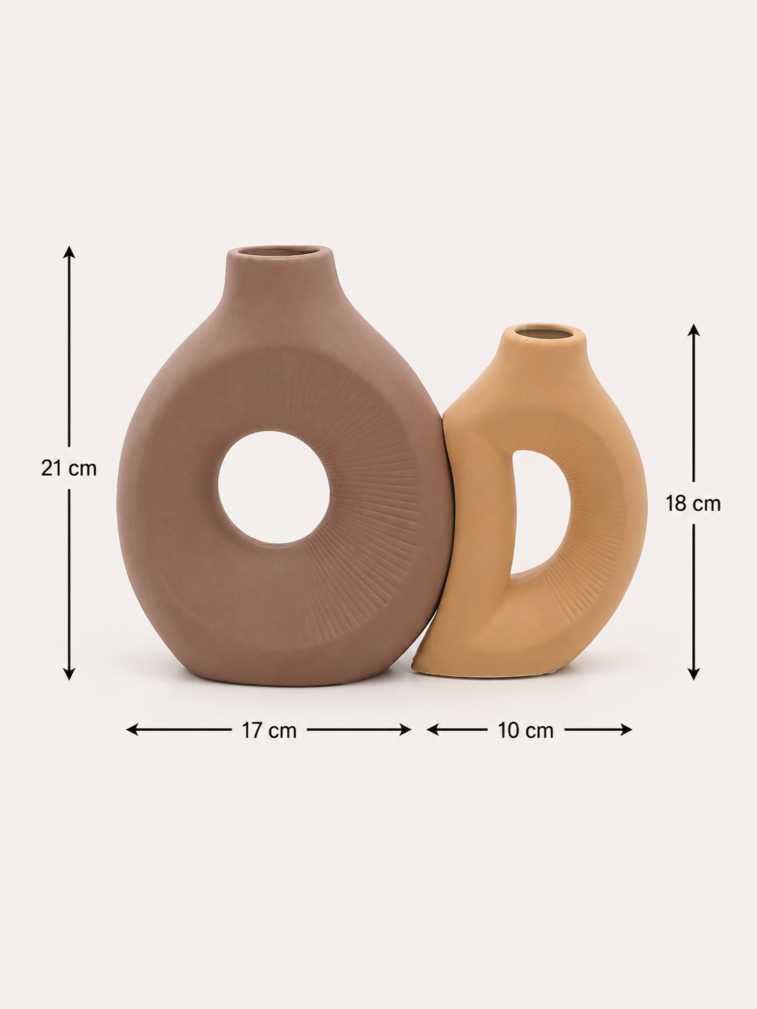Jeu de Vase Jumeau Marron Moutarde