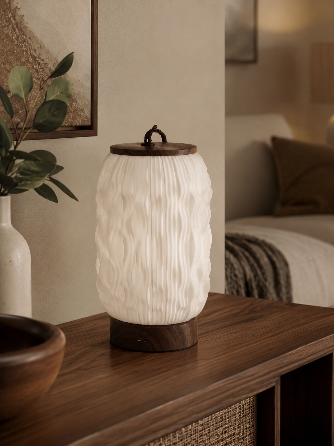 Lampe rechargeable en acrylique transparent effet cristal – vue 3 du produit | ODECO