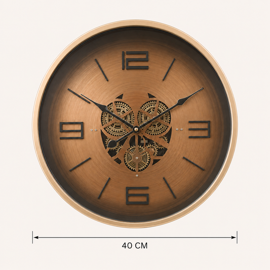 Horloge Vintage cuivre Bronze – vue 2 du produit | ODECO