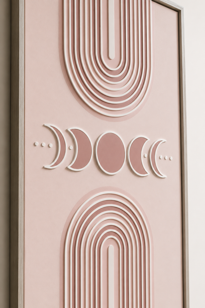 Tableau minimaliste lunaire — 50 × 70 cm — vue 3, ODECO Boisbriand