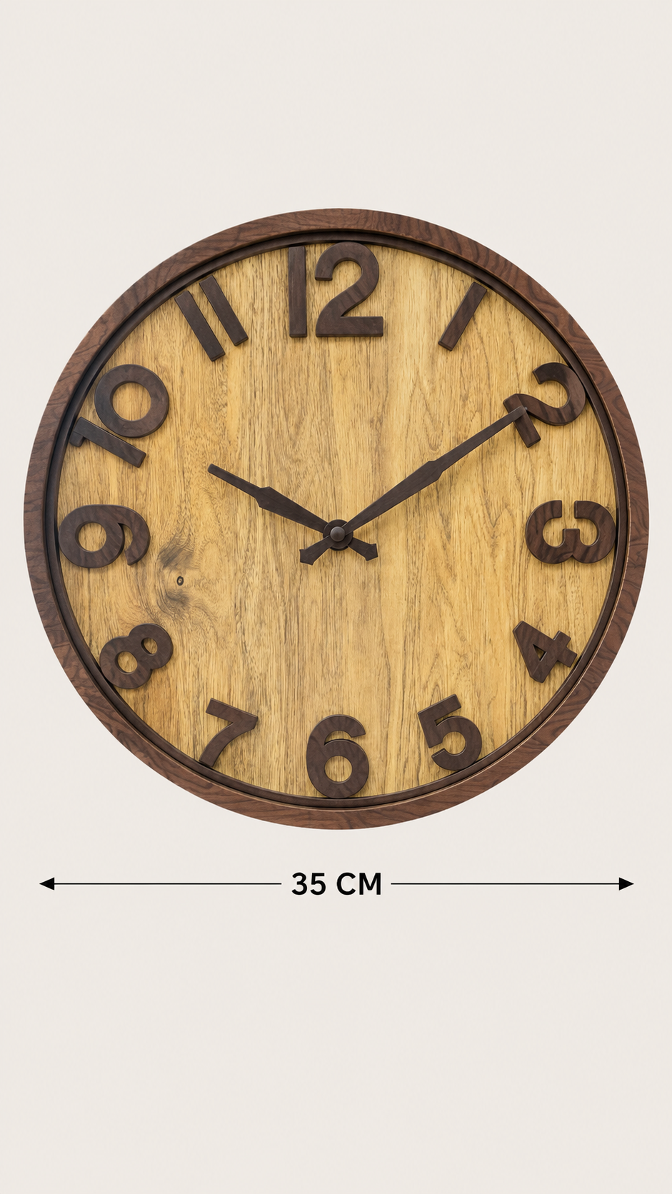 Horloge Murale Effet Bois Naturel – vue 7 du produit | ODECO